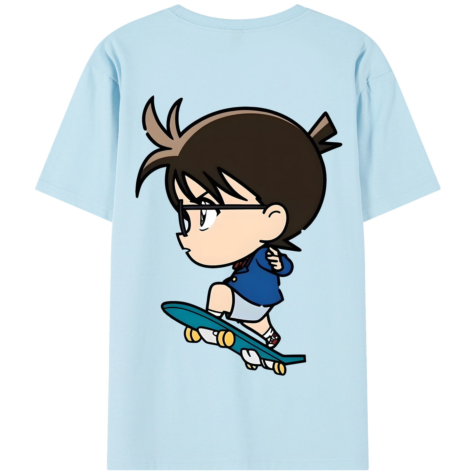 （画像用） 名探偵コナン 江戸川 コナン Detective Conan Conan Edogawa 綿100％半袖Tシャツ（背面プリント）